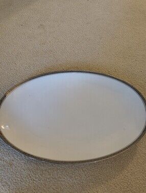 Pretty White Oval Serving Platter.